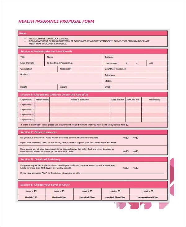 health insurance request for proposal template