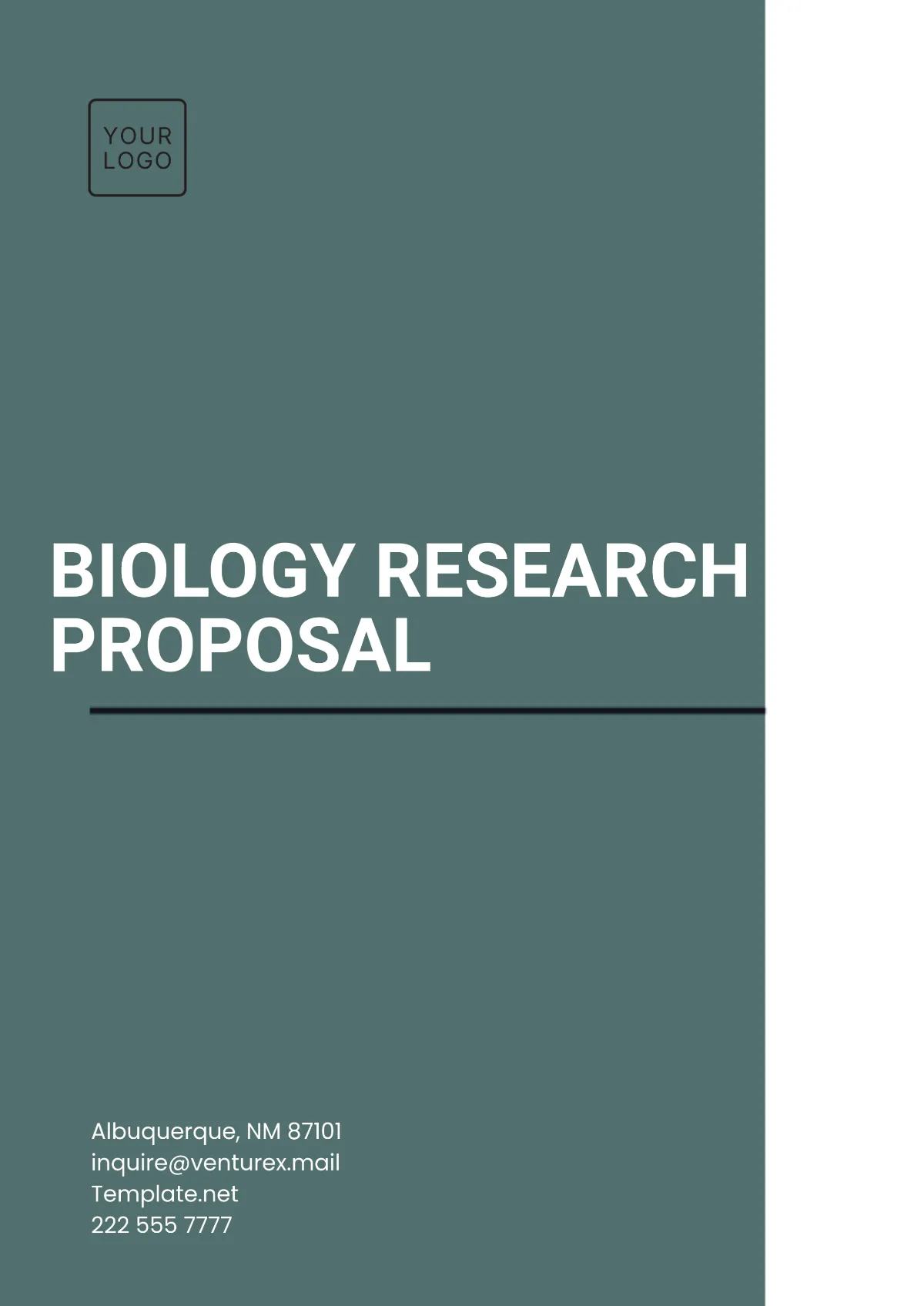 high school biology project proposal template