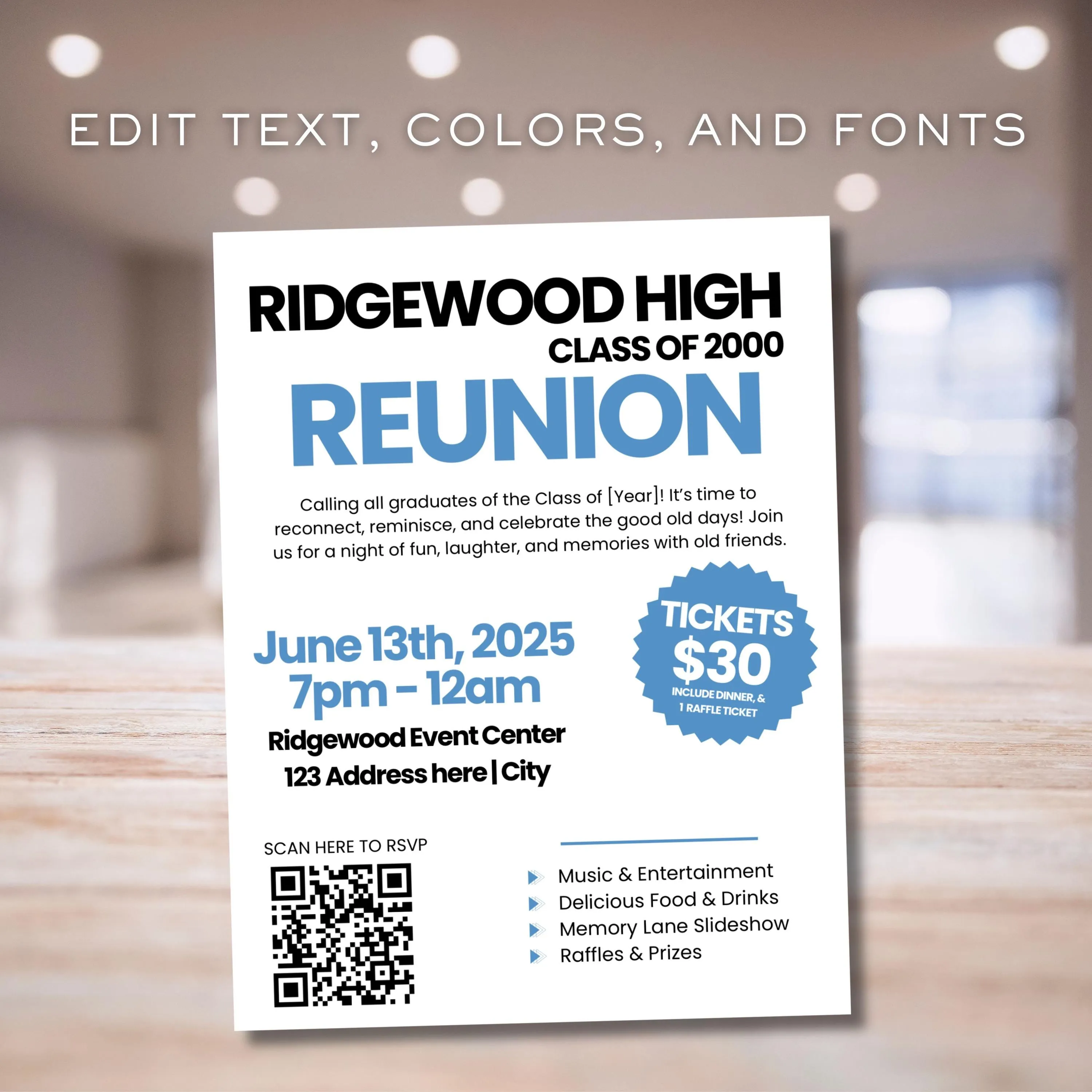 Printable high school reunion event proposal template