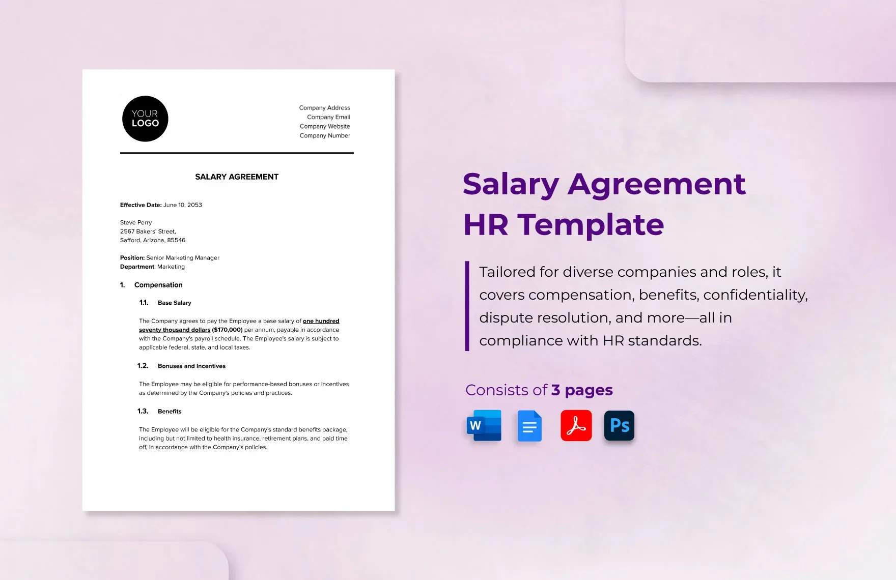 Editable hr to manager accept salary proposal template