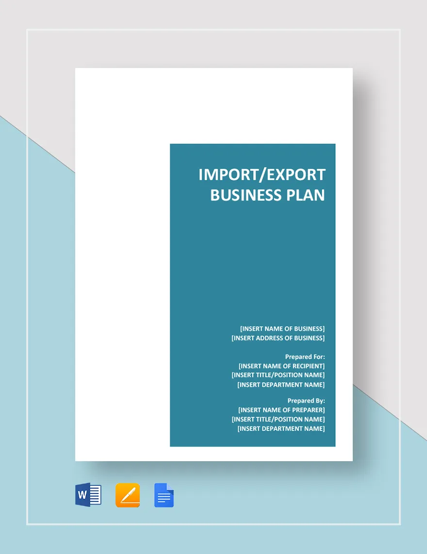 import export business proposal template