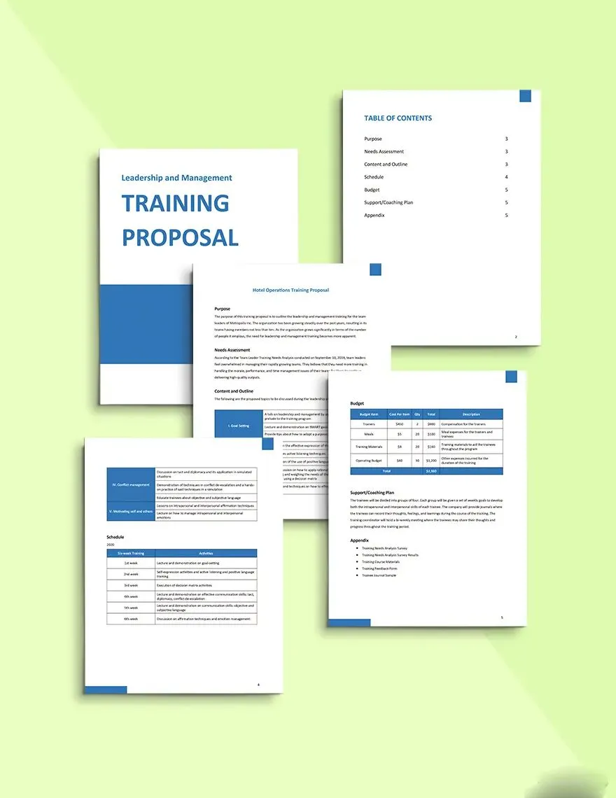 in house training proposal template PDF