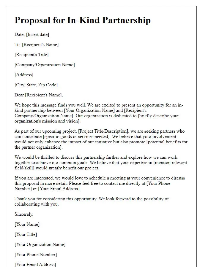 Free in kind sponsorship proposal template Word