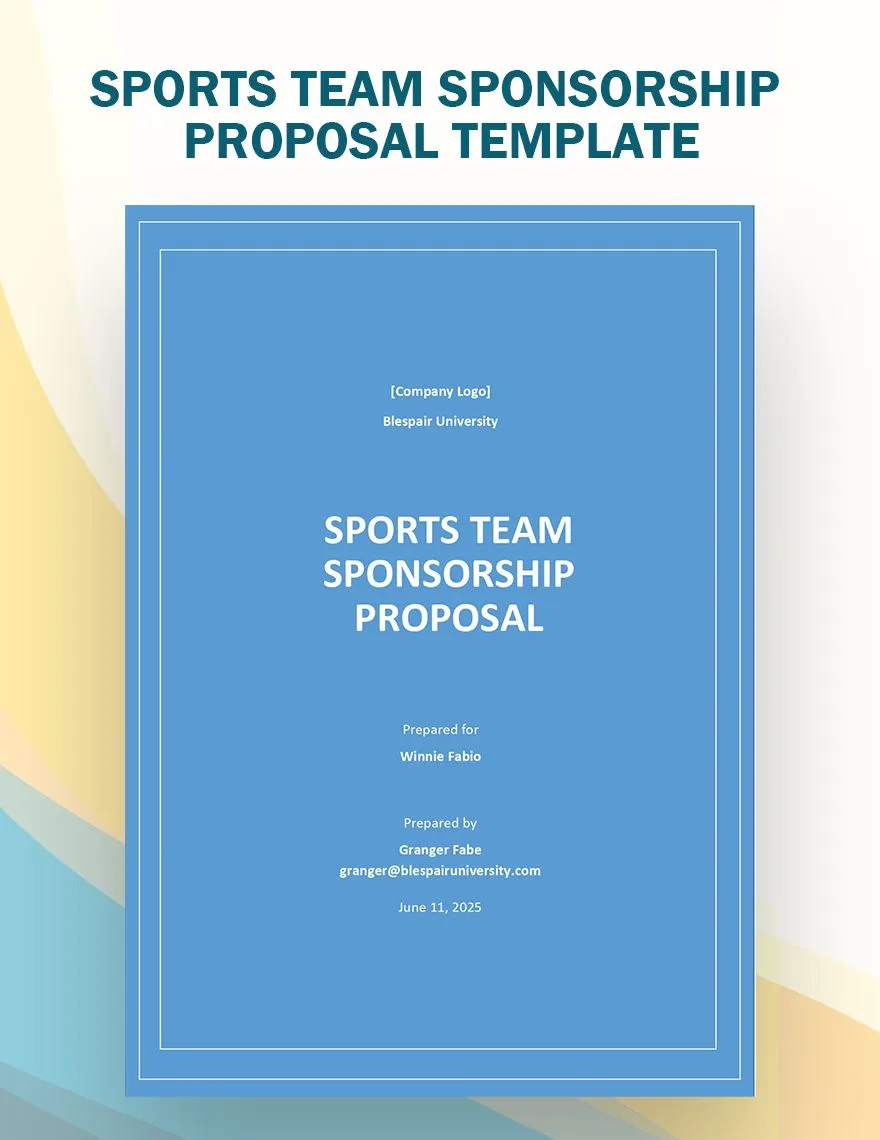 individual sports sponsorship proposal template PDF