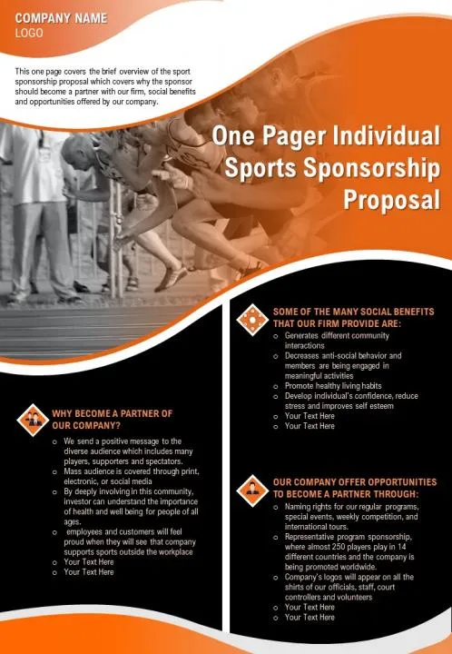 Editable individual sports sponsorship proposal template