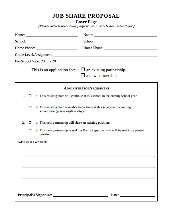 job share proposal template