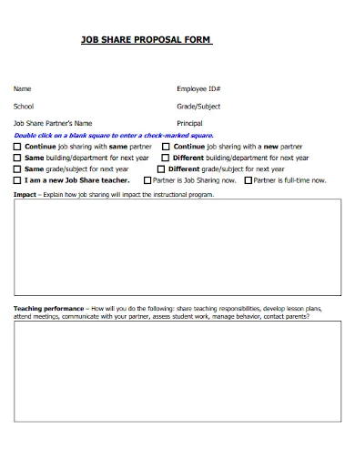 Free job share proposal template Word