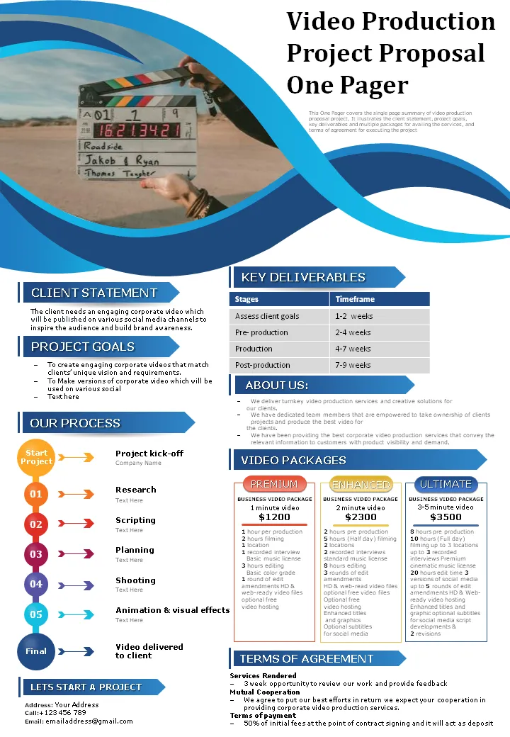 Editable layer production project proposal template