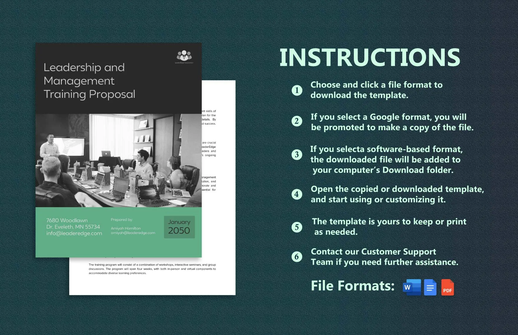 leadership training project proposal template