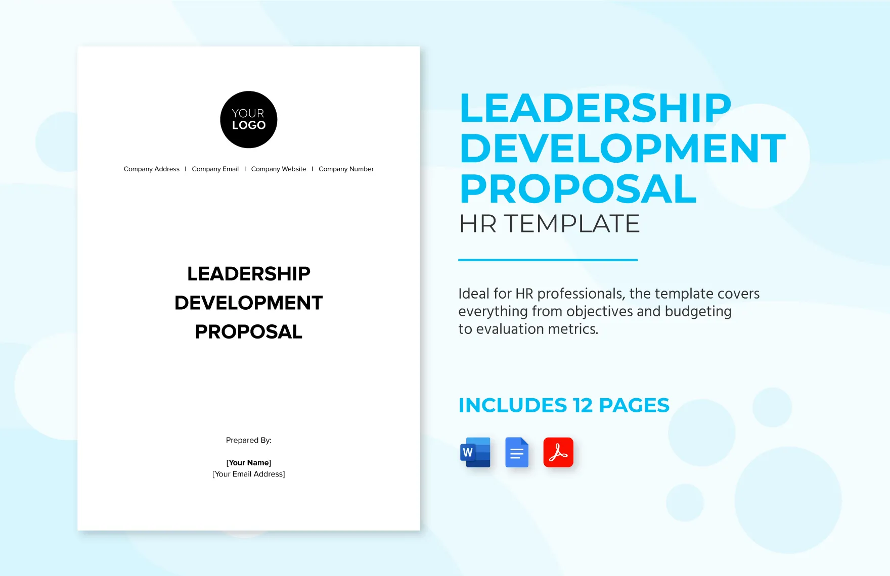 Editable leadership training project proposal template