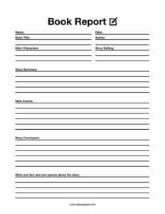 5th Grade Book Report Template 5th-grade-book-report-template