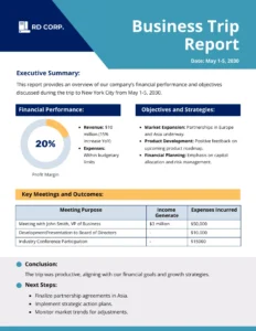Business Trip Summary Report Template business-trip-summary-report-template