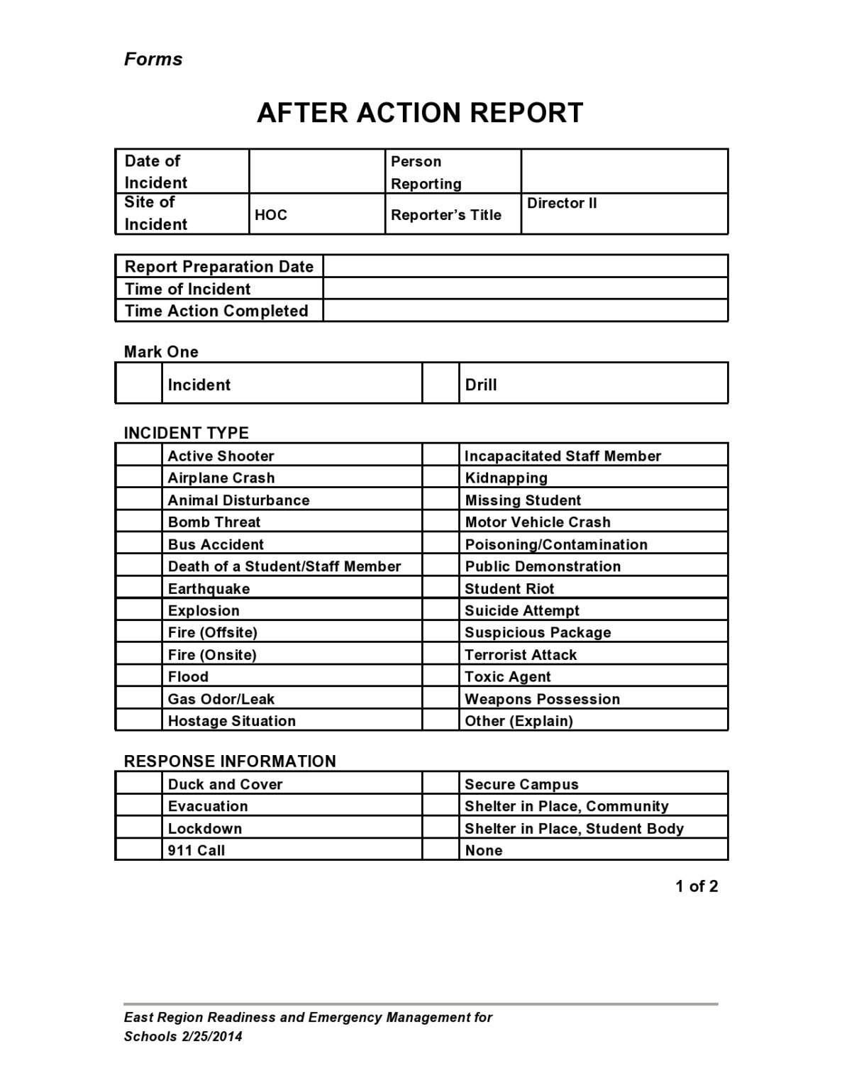 Air Force After Action Report Template