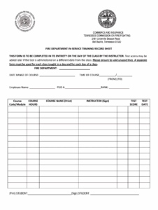 Fire Department Training Report Template fire-department-training-report-template