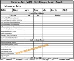 hotel-manager-on-duty-report-template