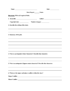 Junior High Book Report Template junior-high-book-report-template