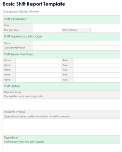 manufacturing-end-of-shift-report-template
