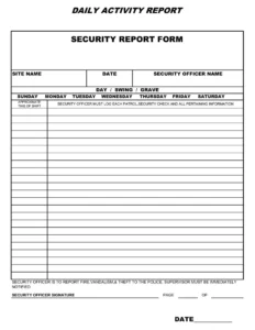 security-officer-daily-activity-report-template