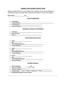 Summer Camp Incident Report Template summer-camp-incident-report-template