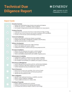 Technical Due Diligence Report Template technical-due-diligence-report-template