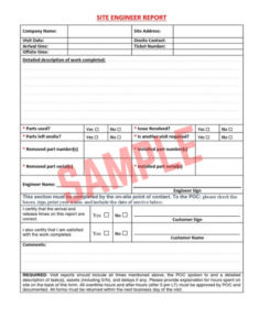 Engineer Site Visit Report Template