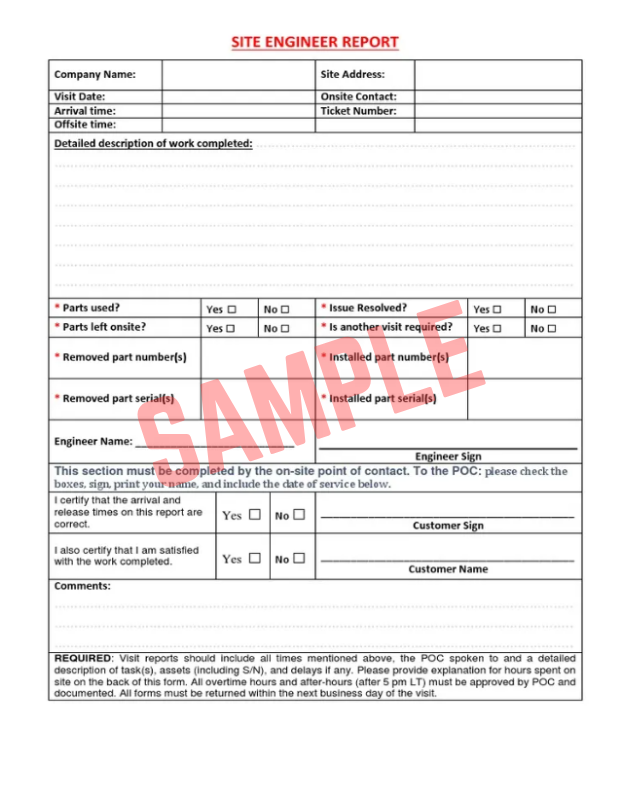 Engineer Site Visit Report Template