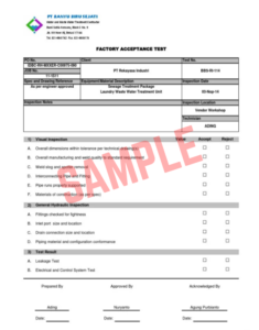 Factory Acceptance Test Report Template
