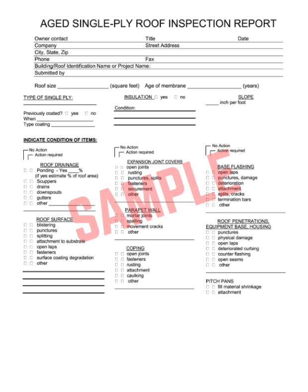 Flat Roof Inspection Report Template