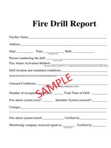 Fire Evacuation Drill Report Template