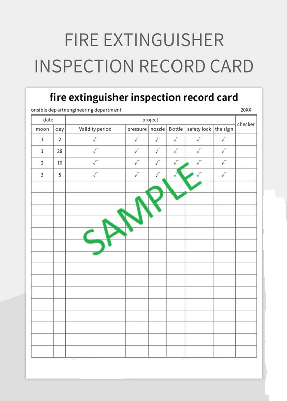 Fire Extinguisher Inspection Report Template