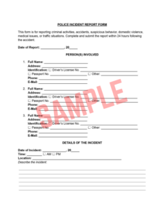 Domestic Violence Police Report Template