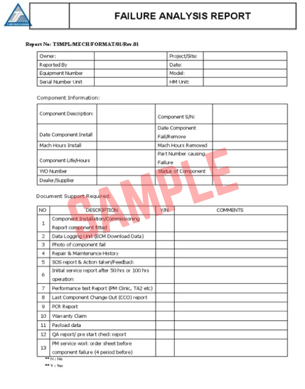 Engineering Failure Analysis Report Template