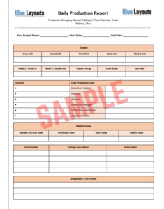 Manufacturing Daily Production Report Template
